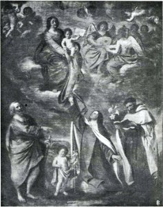 Guercino, Francesco Barbieri detto il Guercino da Cento La Madonna del Carmine con San Giuseppe e Santa Teresa e Gloria d' Angeli Chiesa di San Gregorio a Messina