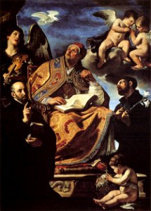 Guercino - St Gregory the Great with Sts Ignatius and Francis Xavier - WGA10927