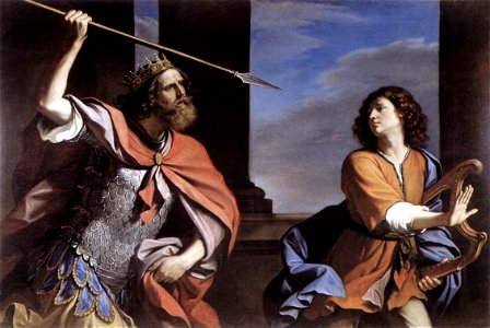 Guercino Saul Davide. Free illustration for personal and commercial use.