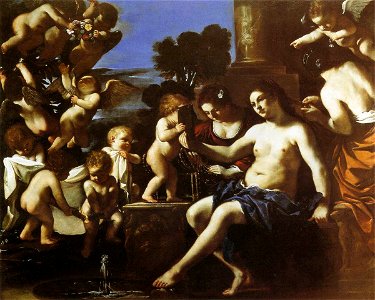 Guercino - The Toilet of Venus - WGA10935. Free illustration for personal and commercial use.