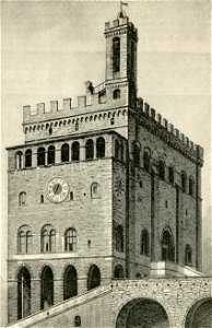 Gubbio palazzo dei Consoli xilografia