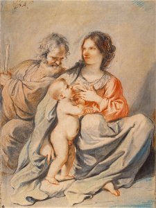 Guercino - The Holy Family - Google Art Project. Free illustration for personal and commercial use.