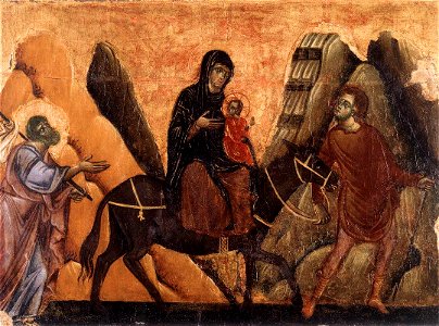 Guido Da Siena - Flight into Egypt - WGA10984. Free illustration for personal and commercial use.