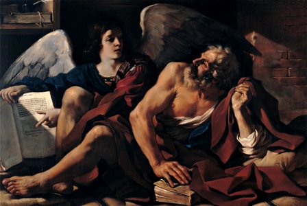 Guercino - Saint Matthew and the Angel - Google Art Project. Free illustration for personal and commercial use.