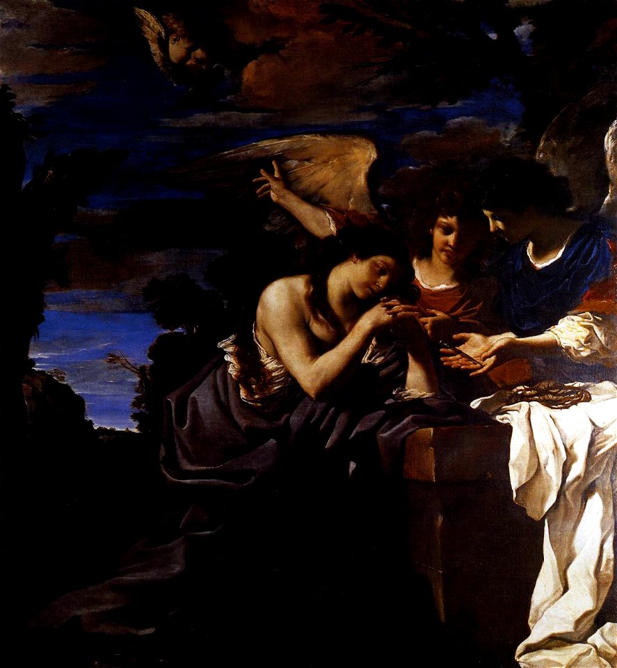 Guercino - Magdalen and Two Angels - WGA10958