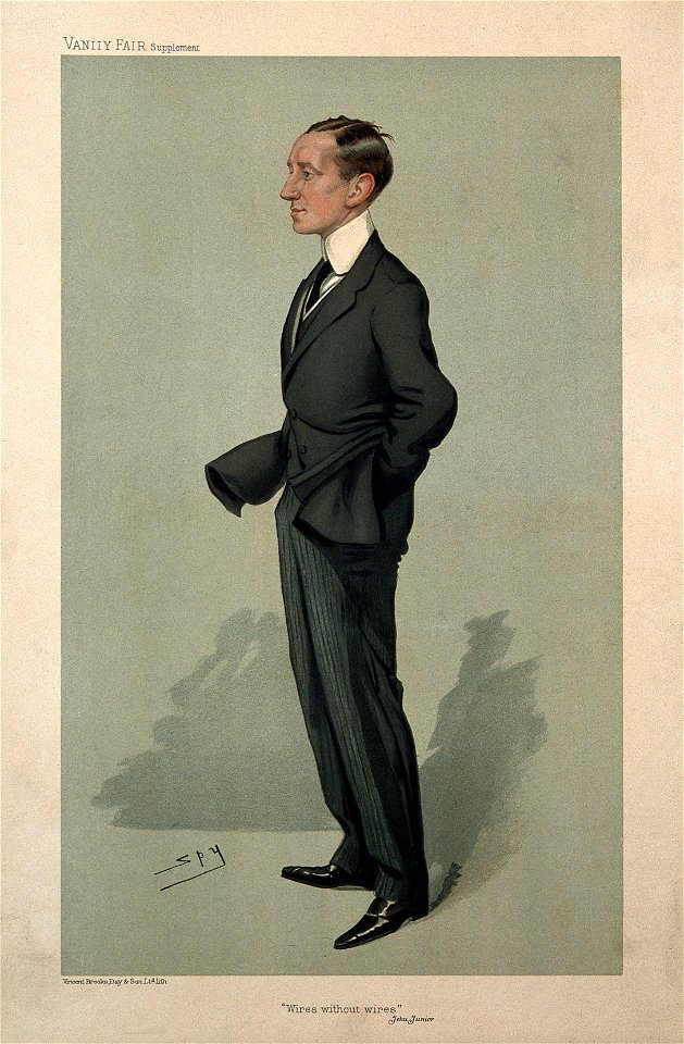 Guglielmo, Marchese Marconi. Colour lithograph by Sir L. War Wellcome V0003849