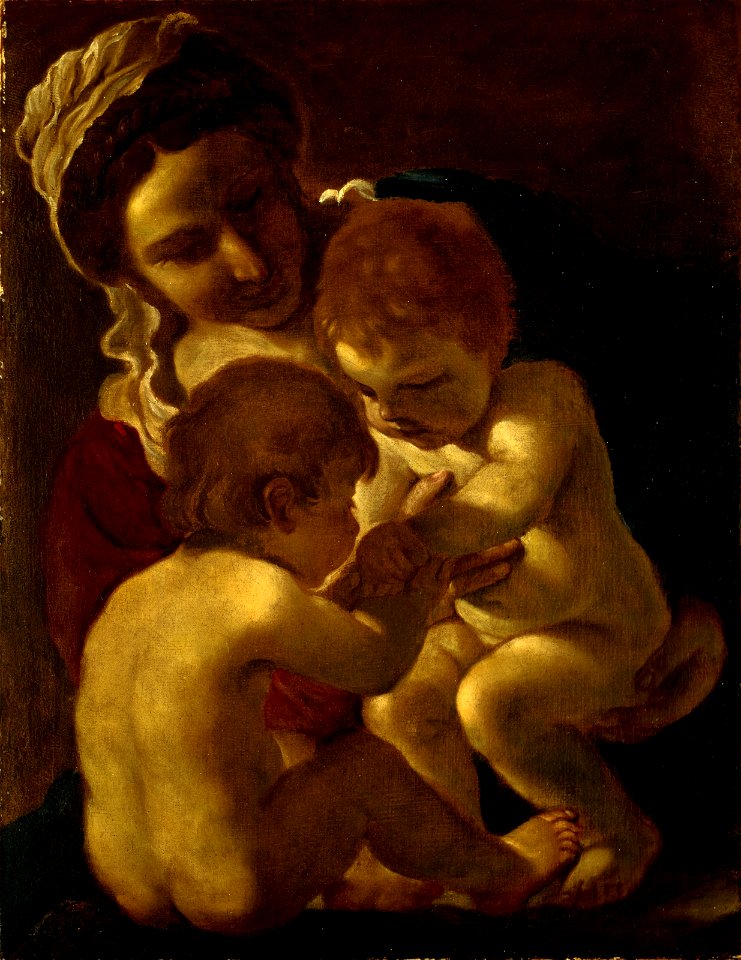 Guercino (Giovanni Francesco Barbieri) - Madonna and Child with Saint John The Baptist - BF.1983.2 - Museum of Fine Arts