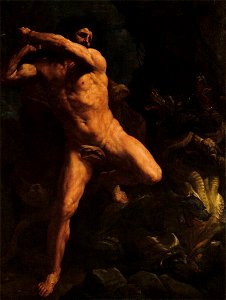 Guido Reni - Hercules Vanquishing the Hydra of Lerma - WGA19284. Free illustration for personal and commercial use.