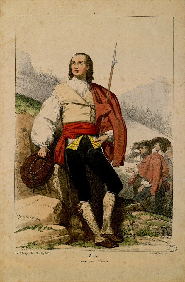Guide, aux Eaux-Bonnes (Guide portant un bâton ferré) - Fonds Ancely - B315556101 A DEVERIA 009