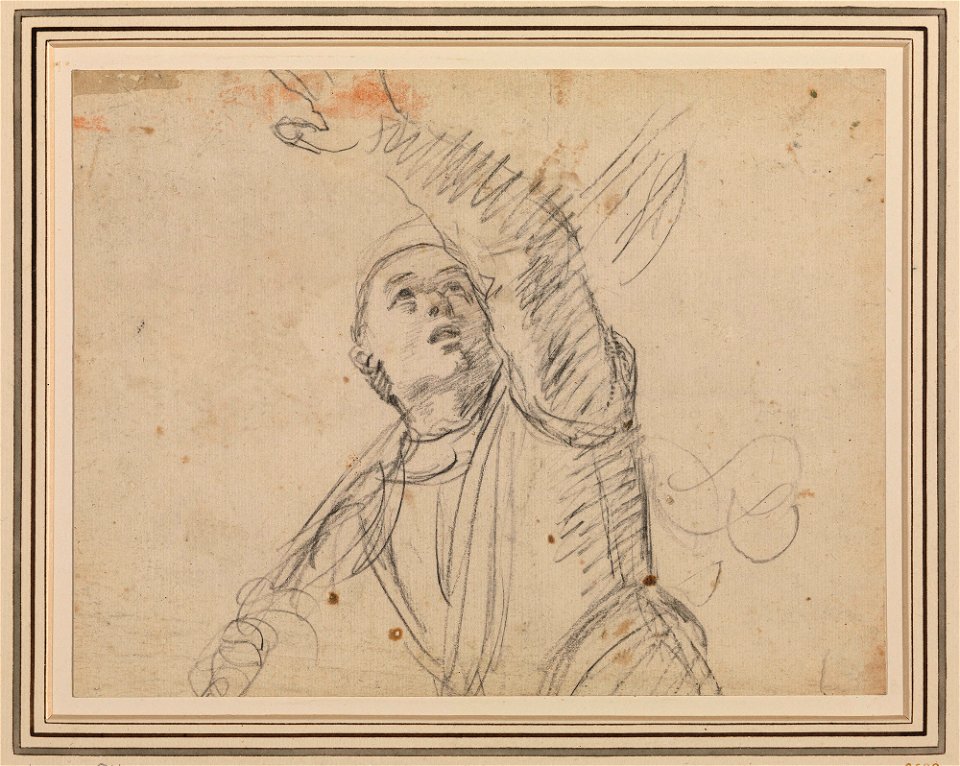 Guercino - A soldier, after the soldier in An. Carracci's Resurrection, Maisons-Lafitte, RCIN 902599