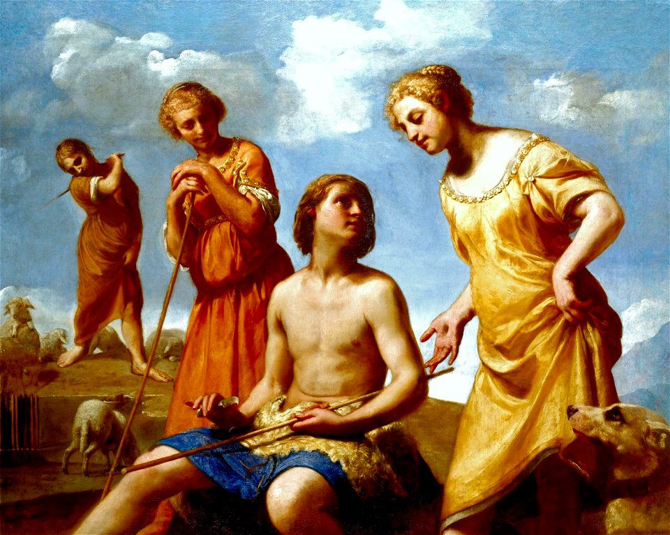 Guido Cagnacci (Santarcangelo di Romagna 1601-Vienna 1663) - Jacob Peeling the Rods - RCIN 406088 - Royal Collection