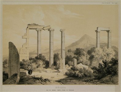Guiera Vue du grand temple, prise du pronaos - Laborde Léon Emmanuel Simon Joseph - 1838