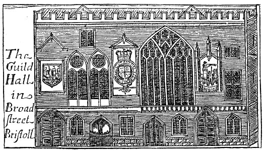 Guild Hall Broad Street from Millerd's Map of Bristol