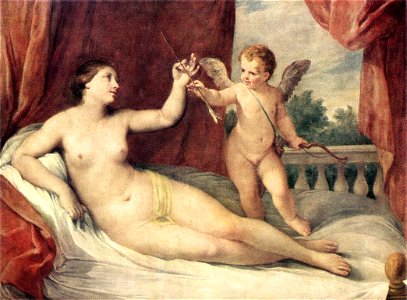 Guido Reni - Reclining Venus with Cupid - WGA19312