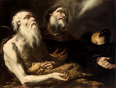 Guillaume Courtois, gen. Cortese - Die Einsiedler Paulus und Antonius mit dem Raben - GG 1638 - Kunsthistorisches Museum