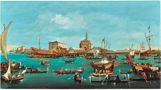 Guglielmo Da Re - The Bucintoro with the church of San Nicolò al Lido, Venice
