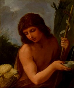 Guido Reni (Bologna 1575-Bologna 1642) - Saint John the Baptist in the Desert - RCIN 406111 - Royal Collection. Free illustration for personal and commercial use.