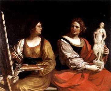 Guercino Allegoria pittura scultura