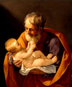 Guido Reni - Saint Joseph and the Christ Child - 96.1565 - Museum of Fine Arts. Free illustration for personal and commercial use.