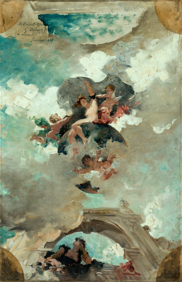 Guillaume Dubufe - Esquisse pour le plafond du foyer de la Comédie française , Diane reine de la nuit - PDUT1408 - Musée des Beaux-Arts de la ville de Paris