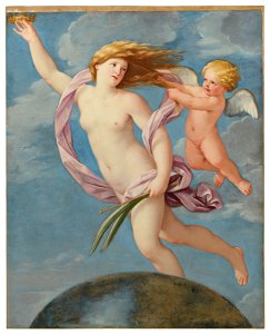 Guido reni allegory of fortune holding a crown