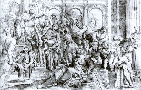 Guido Reni (Segundo Annibale Carracci) - São Roque distribuindo esmolas aos pobres