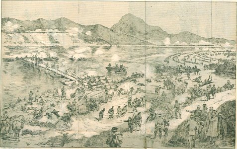 GUERRA RUSSO-JAPONEZA. A passagem do rio Yalou pelas tropas do marechal Barão de Kuroki