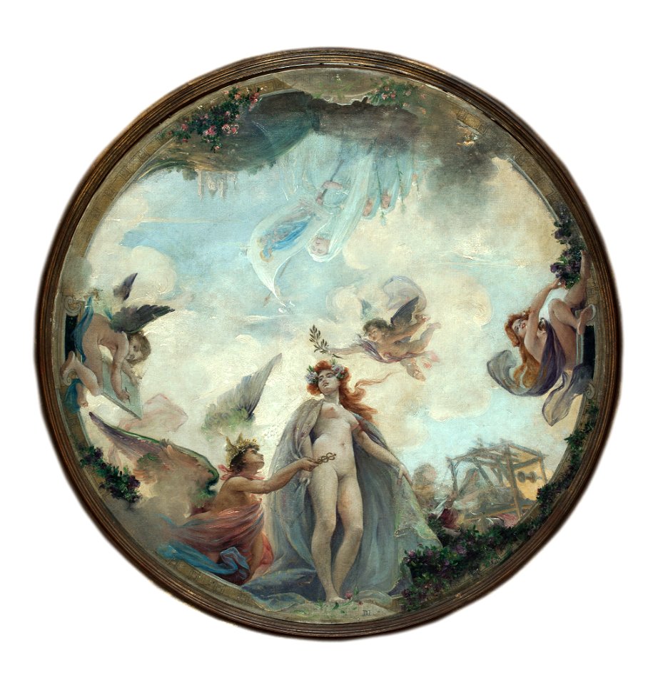 Guillaume Dubufe - Esquisse pour le Buffet de la gare de Lyon , La ville de Lyon (plafond de la grande salle) - PDUT1409 - Musée des Beaux-Arts de la ville de Paris