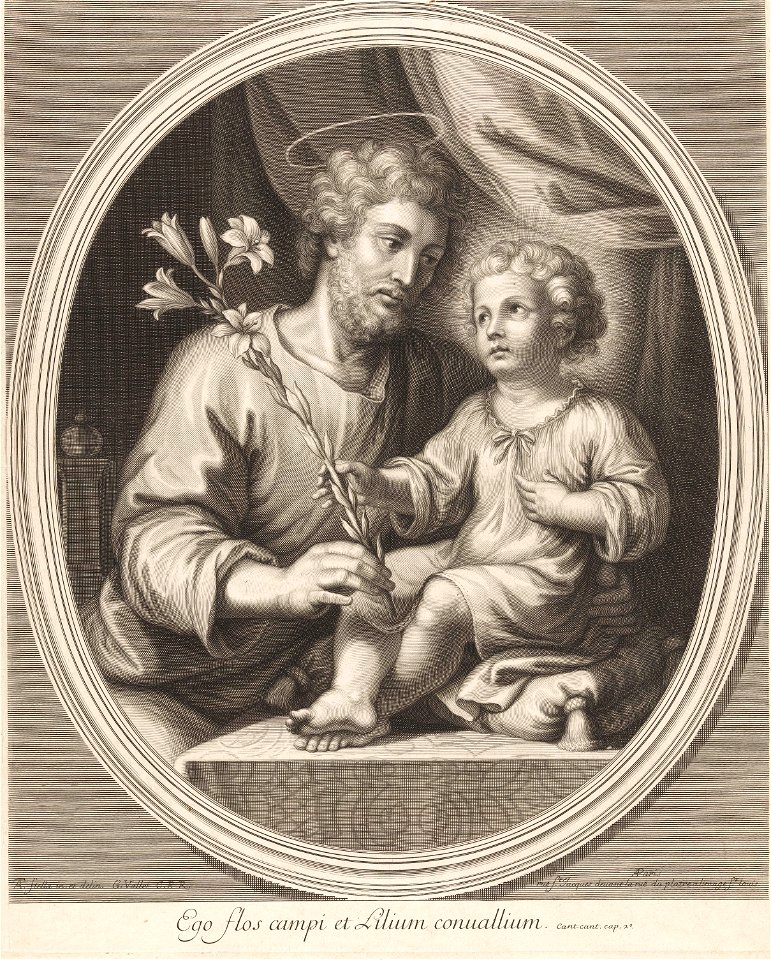 Guillaume Vallet - Jésus remet un lys à saint Joseph