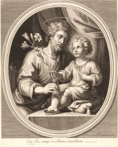 Guillaume Vallet - Jésus remet un lys à saint Joseph