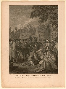 Guillaume Penn traite avec les indiens etablissant la province de Pensilvanie dans l'Amerique septentrionale en 1681 - - Benj West pinxit ; D* sculp. LCCN2003689458
