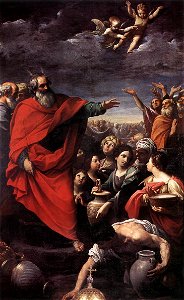 Guido Reni - The Gathering of the Manna - WGA19287. Free illustration for personal and commercial use.