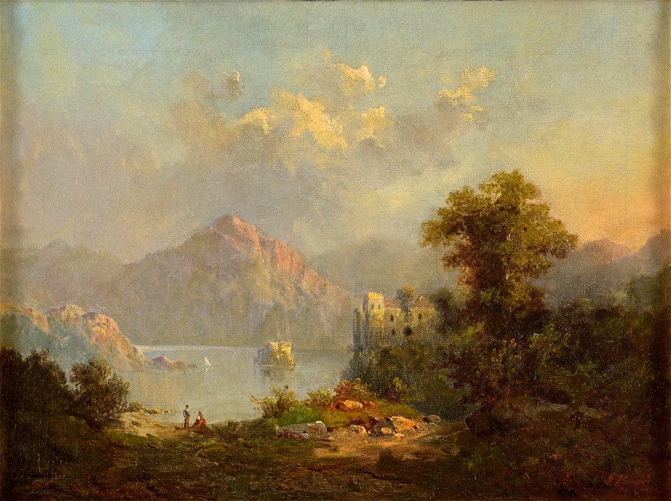 Guido Hampe Seenlandschaft mit Schlossruine