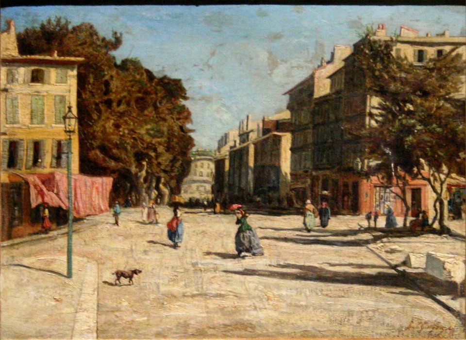 Guigou - La Canebière, vue des allées de Meilhan