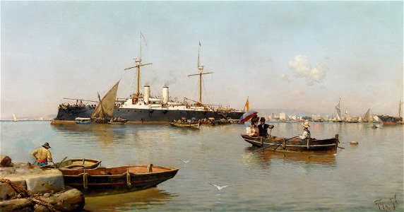 Guillermo Gómez Gil - Vista del puerto de Málaga
