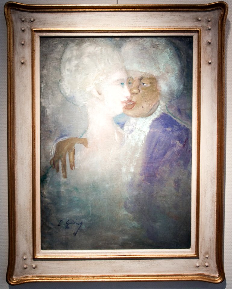 Gulácsy - A mulatt férfi és a szoborfehér asszony - with frame