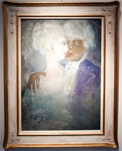 Gulácsy - A mulatt férfi és a szoborfehér asszony - with frame