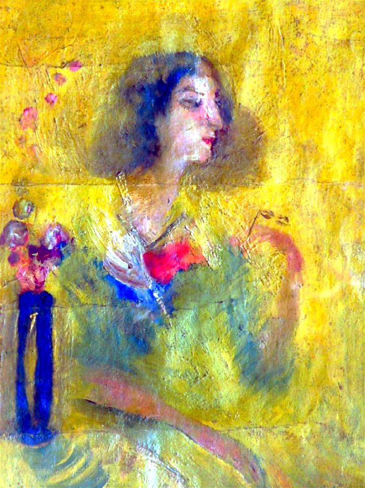 Gulácsy Woman in profile with Flowerpot c. 1908