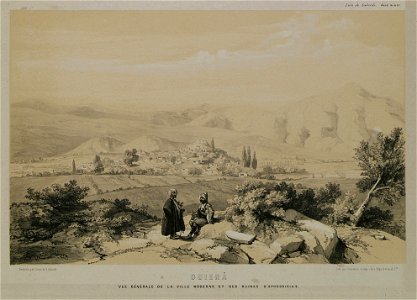 Guiera Vue générale de la ville moderne et des ruines d'Aphrodisias - Laborde Léon Emmanuel Simon Joseph - 1838