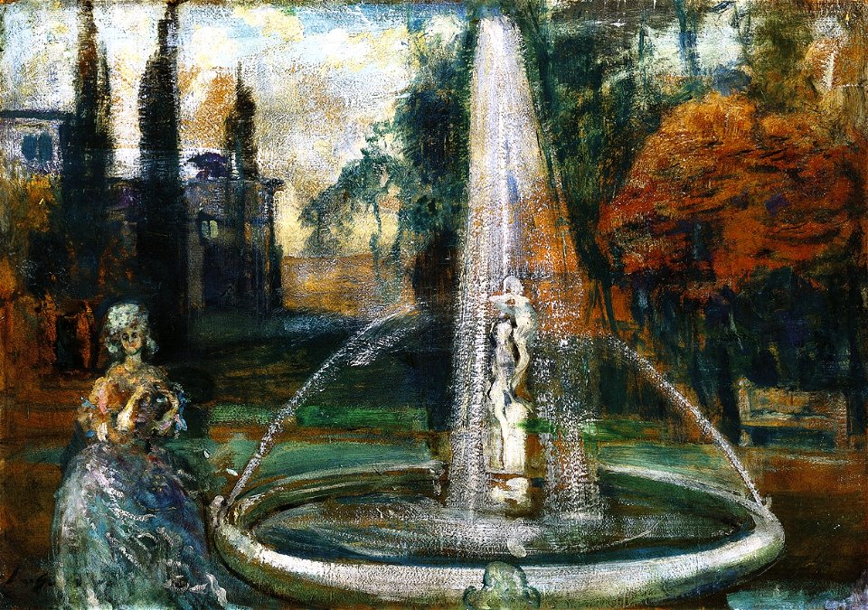 Gulácsy Romantic Landscape with a Lady c. 1910