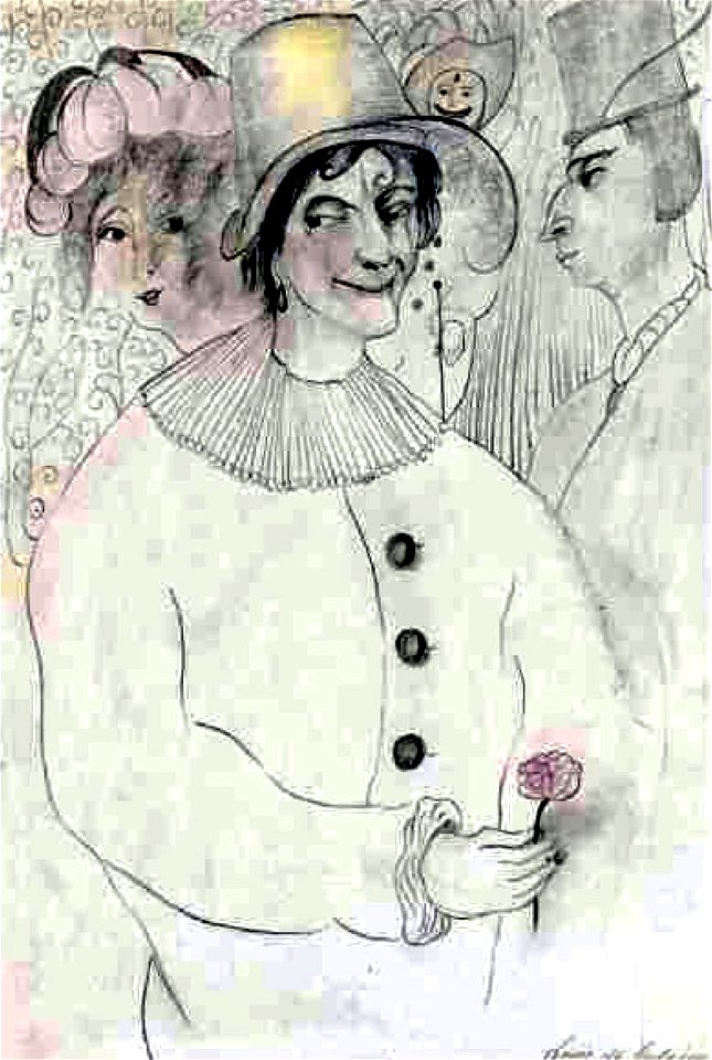 Gulácsy Clown with Carnation c. 1910