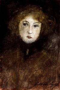 Gulácsy Young Girl with a Black Silken Scarf and a Golden Brooch 1900
