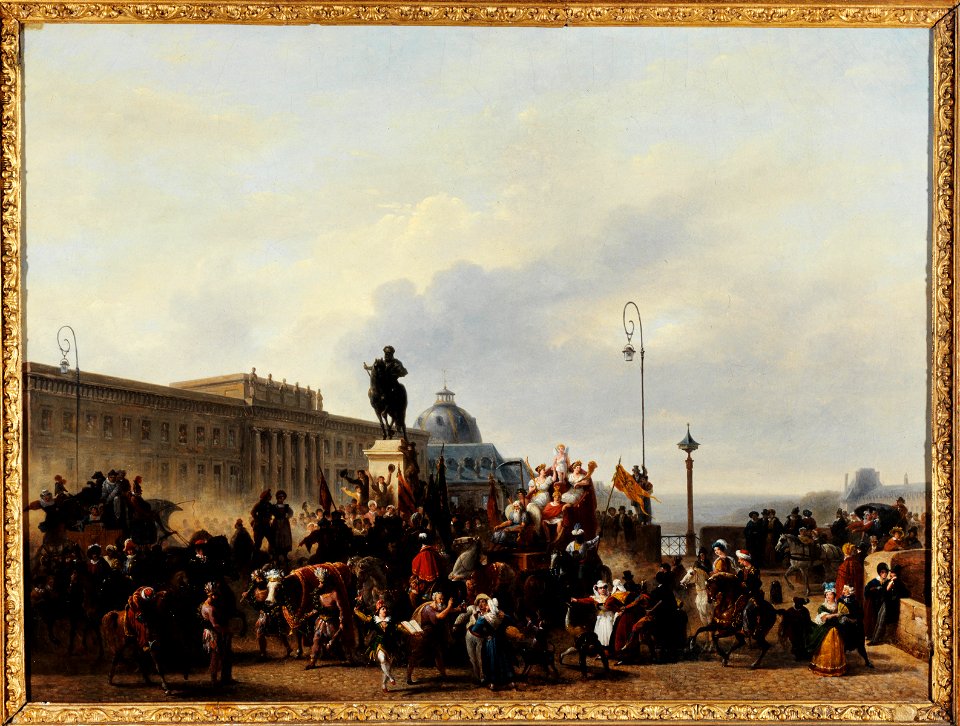 Guillaume-Frédéric Ronmy - Mascarade sur le Pont-Neuf - P1080 - Musée Carnavalet