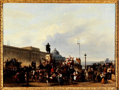 Guillaume-Frédéric Ronmy - Mascarade sur le Pont-Neuf - P1080 - Musée Carnavalet