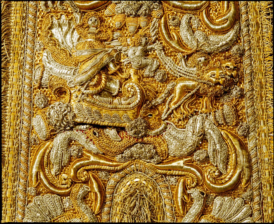 Guld- och silverbroderi från 1650-talet - Livrustkammaren - 73245