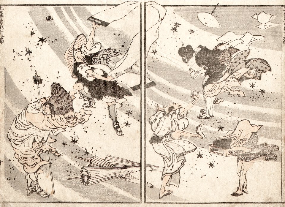 Gust of wind. Manga.