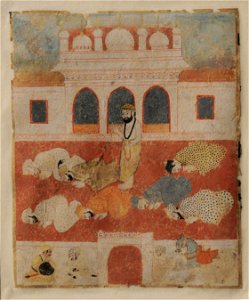 Guru Nanak Dev ji standing in the midst of devotees - Unknown, Sikh School - Google Cultural Institute