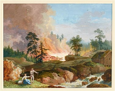 Jackob Philipp Hackert - Coupe de bois mise en feu (1768)