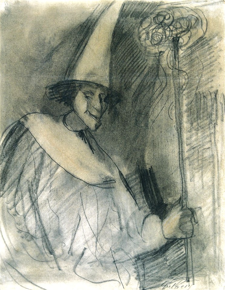 Gulácsy Self-portrait in Pierrot Dress