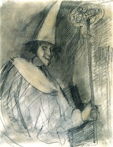 Gulácsy Self-portrait in Pierrot Dress